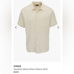 Vince - New Short Sleeve Vacation Shirt in Bone size Small